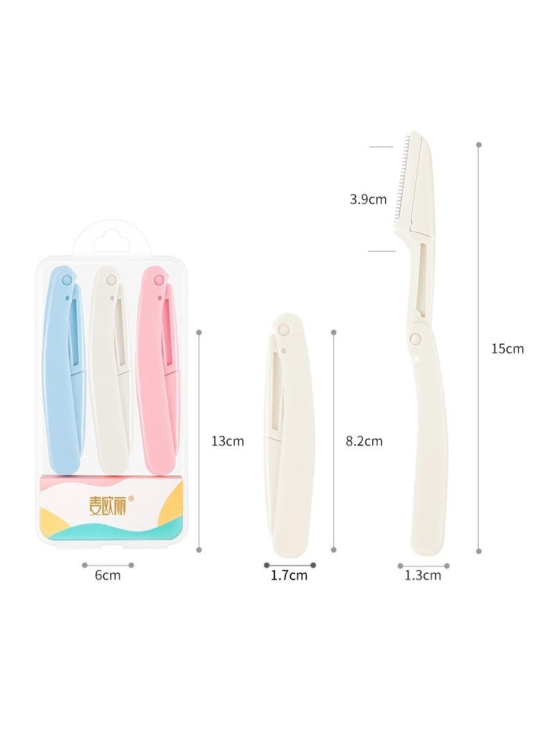 Myonly 3 Pcs MYONLY Safety Folding Lady's Eyebrow Trimmer, Shaving Razor, Makeup Tool, Eyebrow Trimmer Razor - Image 1
